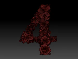 flower number 4 3D Model