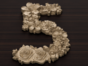 flower number 5 Modelo 3D