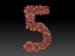 flower number 5 Modelo 3D