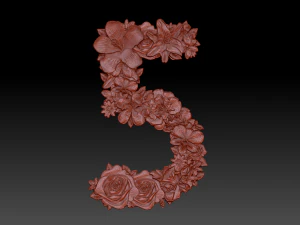 flower number 5 3D Model