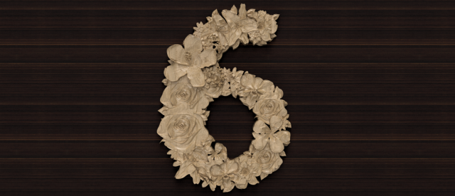 flower number 6 3D Model .c4d .max .obj .3ds .fbx .stl .blend 