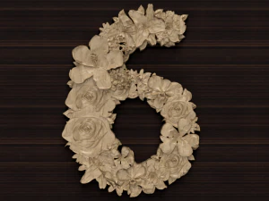 цветок номер 6 3D Модель