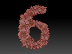 flower number 6 3D Model