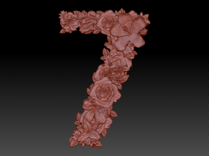 flower number 7 3D 모델