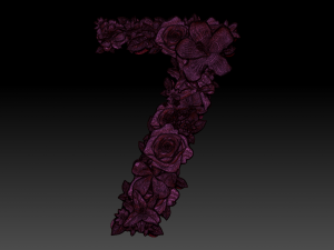 flower number 7 3D 모델
