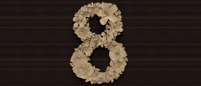 flower number 8 3Dモデル .c4d .max .obj .3ds .fbx .stl .blend 
