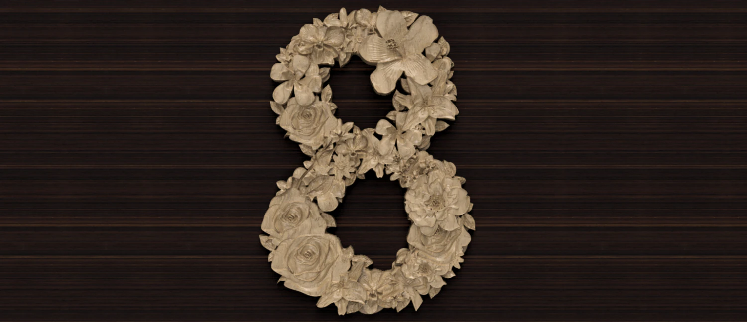 flower number 8 3D Model .c4d .max .obj .3ds .fbx .stl .blend