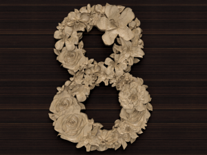 flower number 8 3D Model