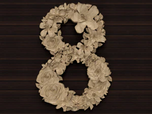 flor número 8 Modelo 3D