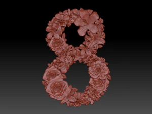 flower number 8 3D Model