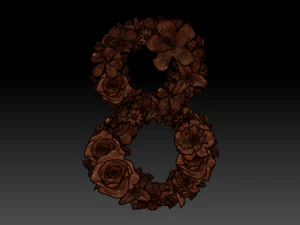flower number 8 3D Model