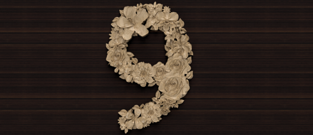 flower number 9 3D Model .c4d .max .obj .3ds .fbx .stl .blend 