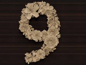 flower number 9 Modèle 3D