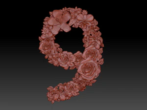 flower number 9 3D Model