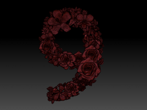 flower number 9 3D Model