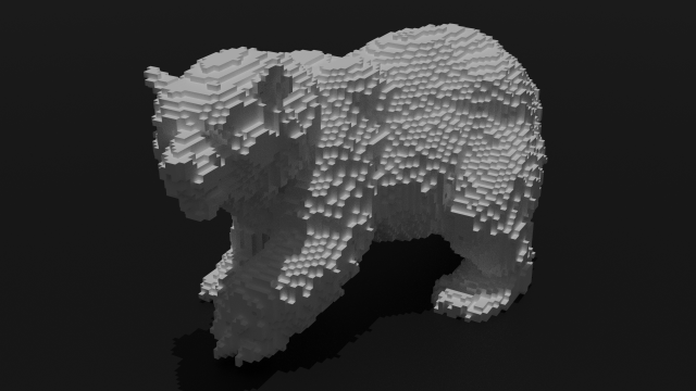 voxel bear 3Dプリントモデル .c4d .max .obj .3ds .fbx .stl .blend 