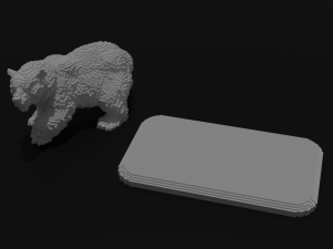 voxel bear 3Dプリントモデル