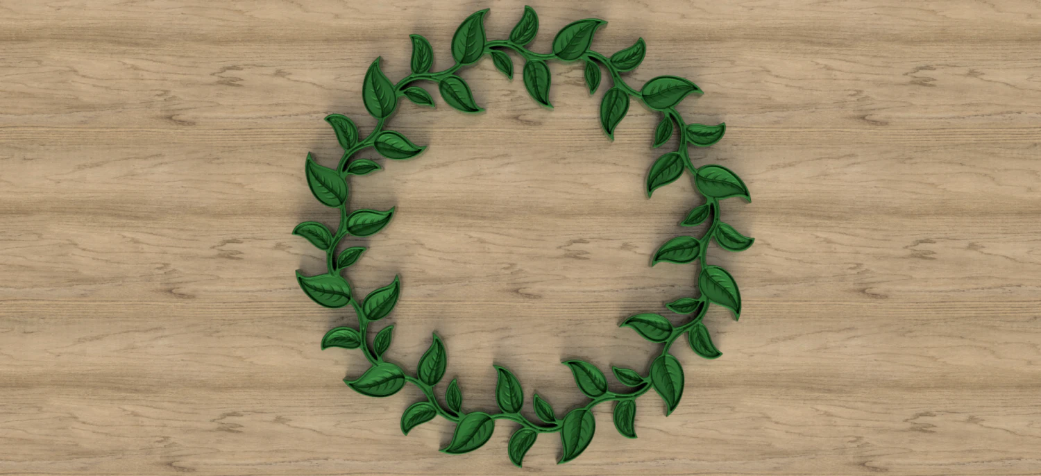 wreath of leaves 3D Model .c4d .max .obj .3ds .fbx .stl .blend 