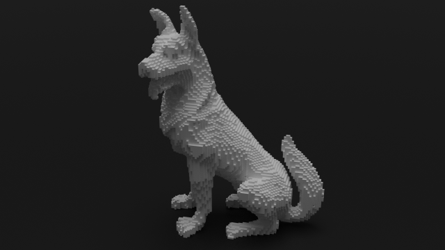 voxel dog Modello 3D .c4d .max .obj .3ds .fbx .stl .blend 