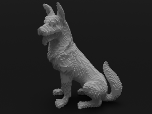voxel dog 3D-Modell