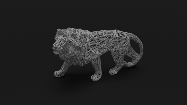 low poly lion 3D Model .c4d .max .obj .3ds .fbx .stl .blend 