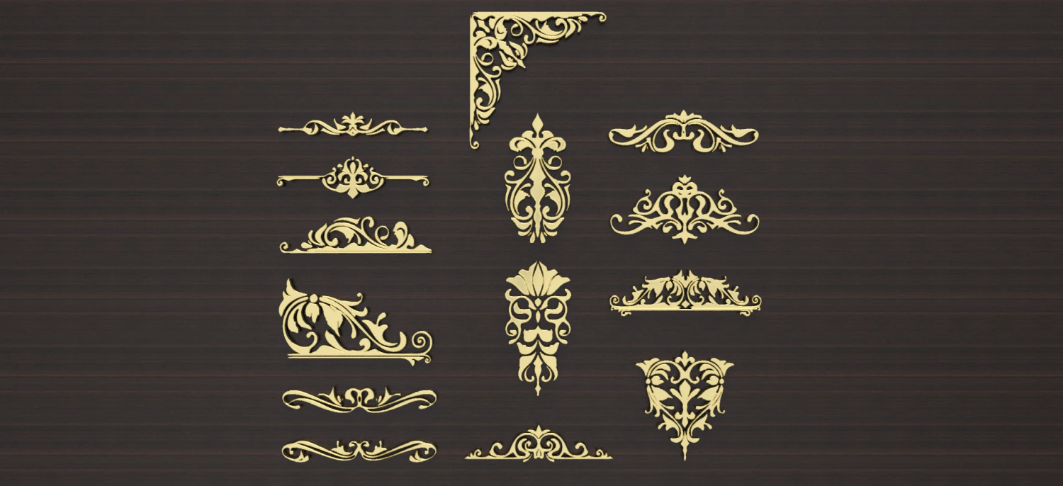 ornament collection 1 3D Model .c4d .max .obj .3ds .fbx .stl .blend