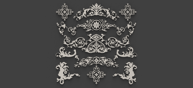 ornament collection 2 Model 3D .c4d .max .obj .3ds .fbx .stl .blend 