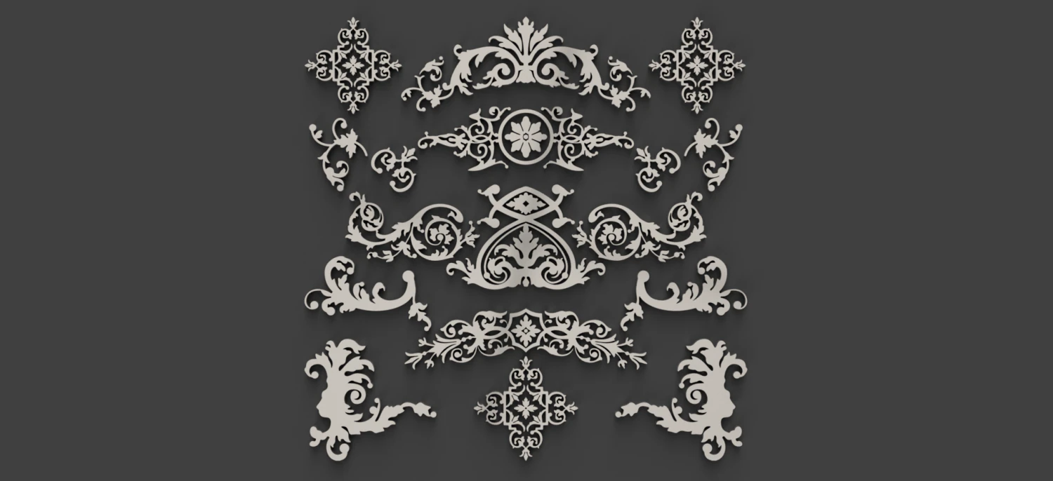 ornament collection 2 3D Model .c4d .max .obj .3ds .fbx .stl .blend 