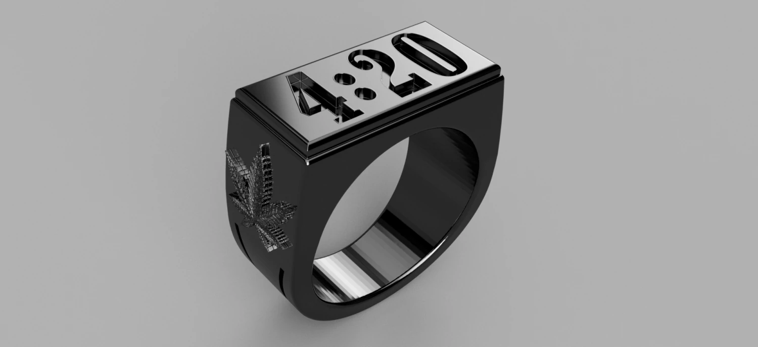 time to weed ring 3D Model .c4d .max .obj .3ds .fbx .stl .blend 