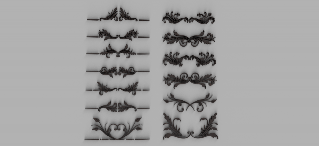 ornament collection 6 3D 모델 .c4d .max .obj .3ds .fbx .stl .blend 