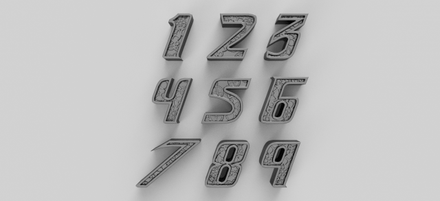 cyberpunk gears numbers 3D Model .c4d .max .obj .3ds .fbx .stl .blend 