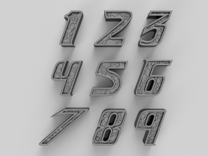 cyberpunk gears numbers 3D Model