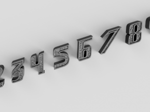 cyberpunk gears numbers 3D Model