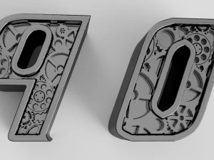cyberpunk gears numbers 3D Model