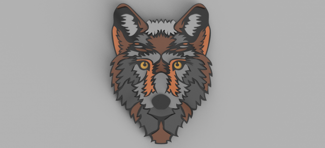 wolf cnc or keychain 3D Print Model .c4d .max .obj .3ds .fbx .stl .blend 