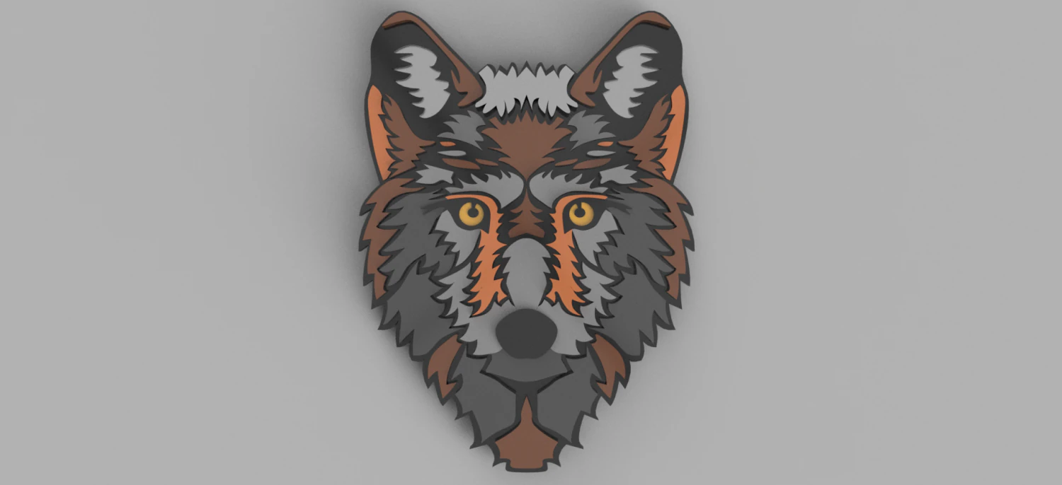 wolf cnc or keychain 3D Print Model .c4d .max .obj .3ds .fbx .stl .blend 