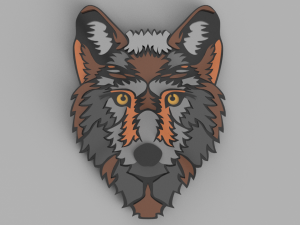 wolf cnc or keychain 3D Print Model