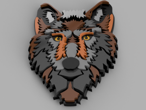 wolf cnc or keychain 3D Print Model