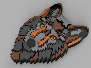 wolf cnc or keychain 3D Print Model