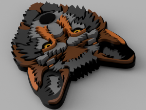 wolf cnc or keychain 3D Print Model