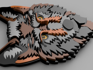 wolf cnc or keychain 3D Print Model