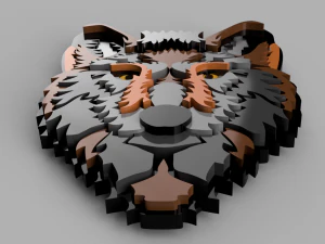 wolf cnc or keychain 3D Print Model