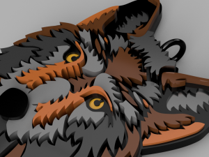 wolf cnc or keychain 3D Print Model