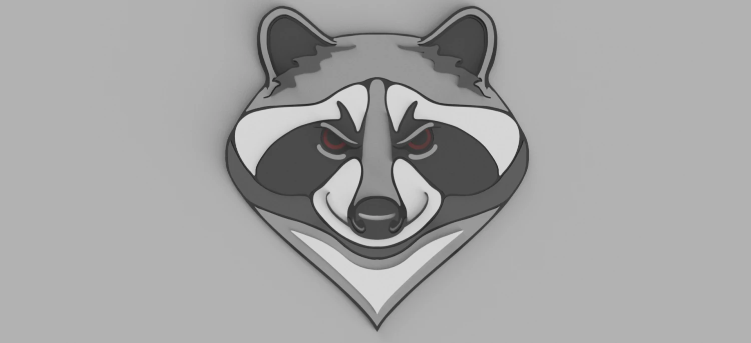 raccoon cnc and keychain 3D Print Model .c4d .max .obj .3ds .fbx .stl .blend 