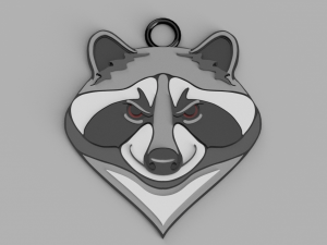 raccoon cnc and keychain Modèles 3D en vedette