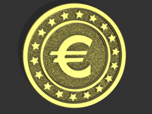euro coin pendant or keychain 3Dプリントモデル