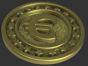 euro coin pendant or keychain Modelo de Impressão 3D