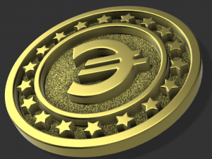 euro coin pendant or keychain Modelo de Impressão 3D
