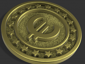 euro coin pendant or keychain Modelo de Impressão 3D