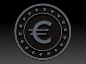 euro coin pendant or keychain Modelo de Impressão 3D